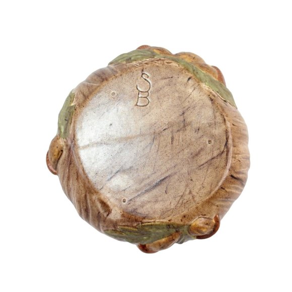 Vintage Hand Painted MCM Ceramic Mushroom Sugar Bowl Lid Matching Spoon Set - Picture 8 of 10